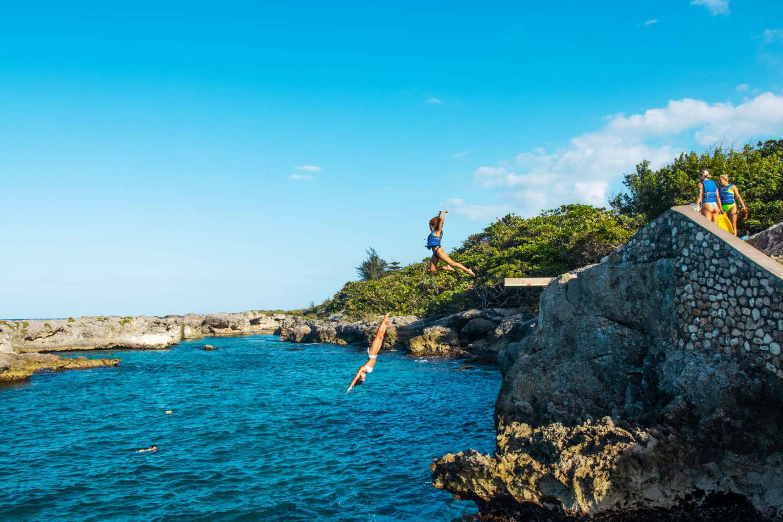 Tourists enjoying the Jamaica weather