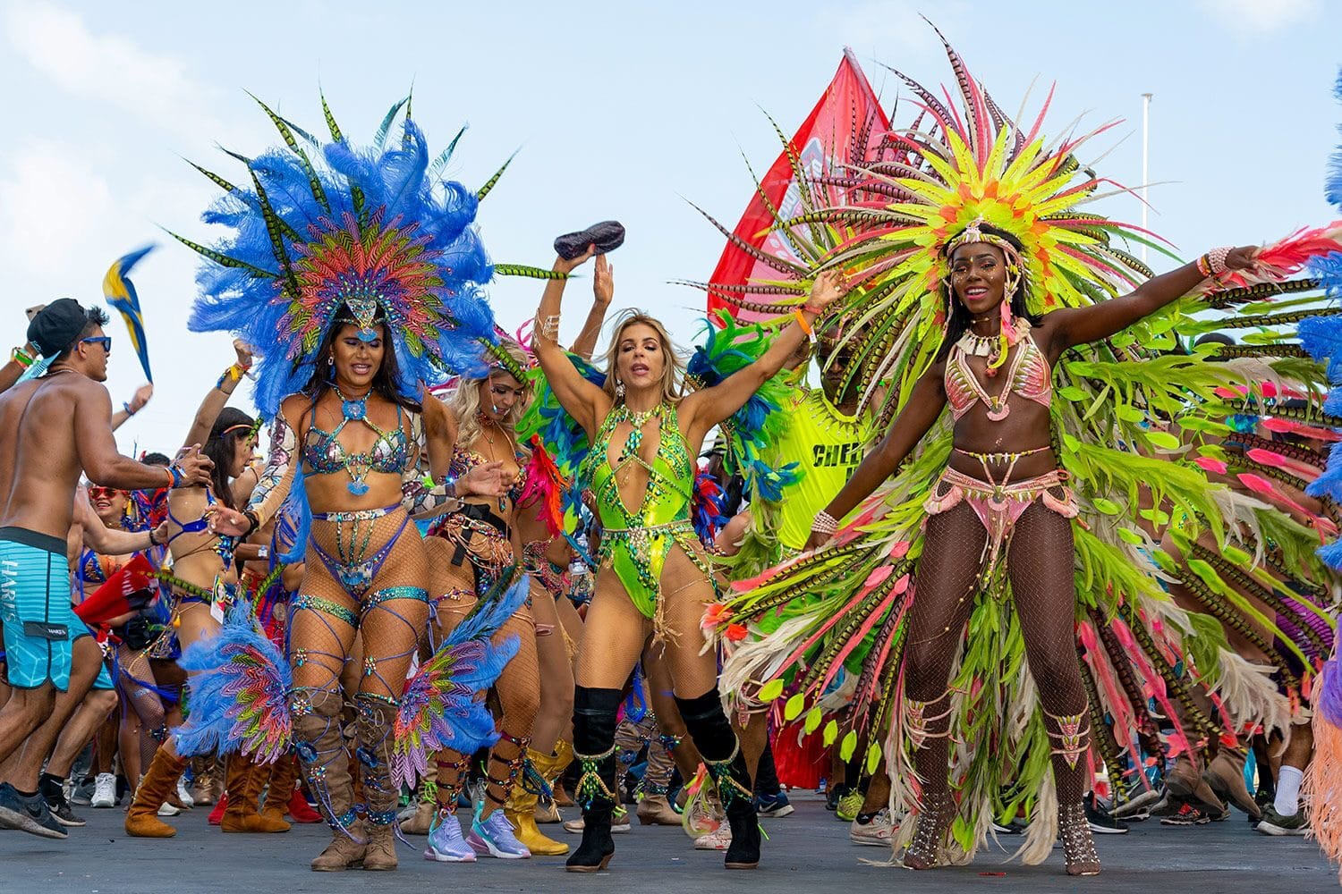 People celebrating Jamaican carnival