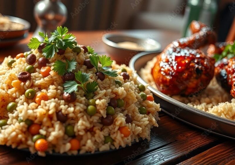 Fresh ingredients used in Jamaican recipes like Scotch bonnet peppers and allspice