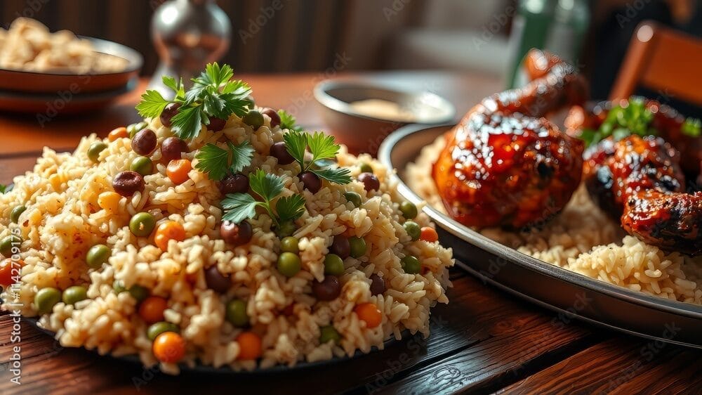 Fresh ingredients used in Jamaican recipes like Scotch bonnet peppers and allspice