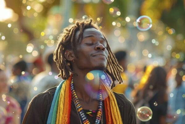 Representation of a man enjoying Reggae Sumfest