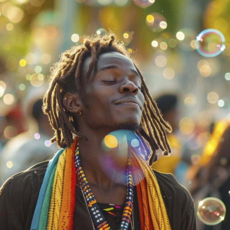 Representation of a man enjoying Reggae Sumfest